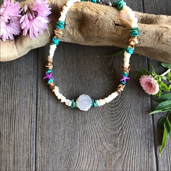 Jewelry - 🍇🌿Handmade Rose Rock Necklace🌿🍇